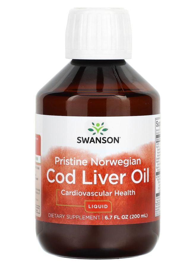 SWANSON Pristine Norwegian Cod Liver Oil Liquid 6.7 fl oz (200 ml) - Image 1