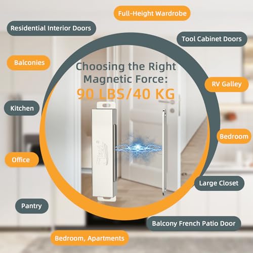 Jiayi Cabinet Door Magnets Heavy Duty 90lb Jiayi 4 Pack Magnetic Cabinet Catch Stainless Steel Door Magnetic Latches Heavy Duty Magnetic Cabinet Latch for Kitchen Cupboard Closure - Image 4