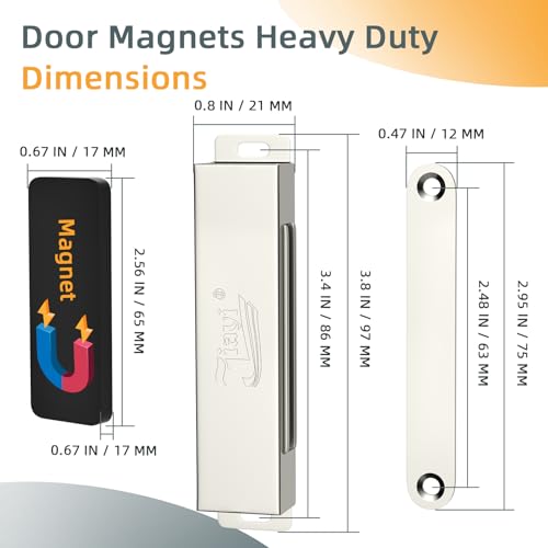 Jiayi Cabinet Door Magnets Heavy Duty 90lb Jiayi 4 Pack Magnetic Cabinet Catch Stainless Steel Door Magnetic Latches Heavy Duty Magnetic Cabinet Latch for Kitchen Cupboard Closure - Image 2