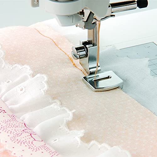 PannySewCraft Gathering Foot Shirring Gathering Presser Foot - Fits Low Shank Singer, Brother, Babylock, Euro-Pro, Janome,White, Juki, New Home, Simplicity, Elna and More! - Image 4