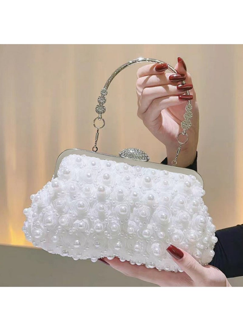 Women Beaded Bag Evening Bag Clutch Vintage Bag Evening Handbag Crossbody Bag Shoulder Bag with Removable Chain for Bridal Wedding Party Prom Gift For Woman Girls Mother Teacher. - Image 3