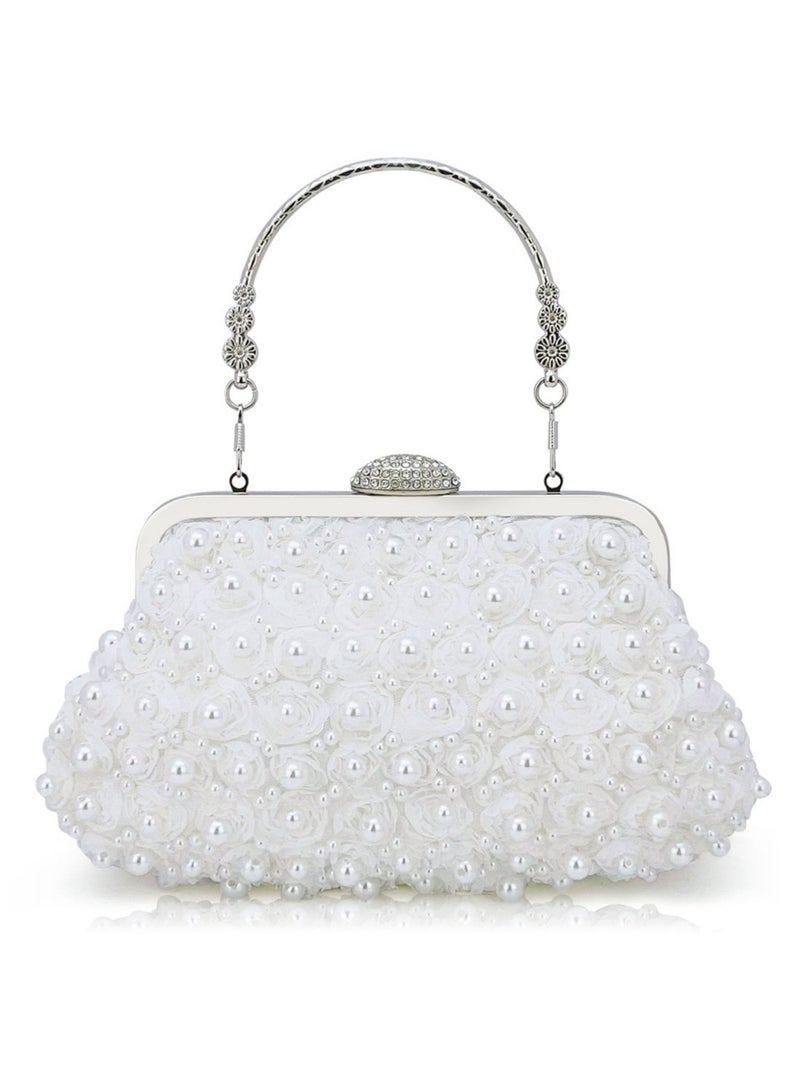 Women Beaded Bag Evening Bag Clutch Vintage Bag Evening Handbag Crossbody Bag Shoulder Bag with Removable Chain for Bridal Wedding Party Prom Gift For Woman Girls Mother Teacher. - Image 1