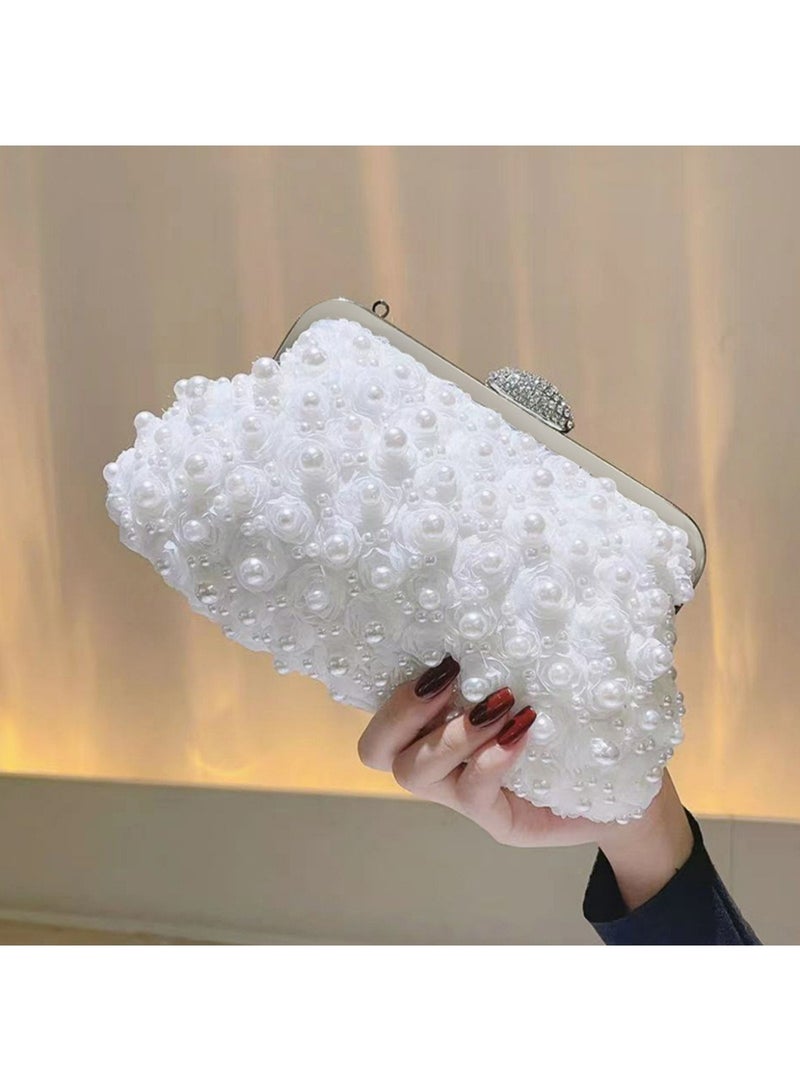 Women Beaded Bag Evening Bag Clutch Vintage Bag Evening Handbag Crossbody Bag Shoulder Bag with Removable Chain for Bridal Wedding Party Prom Gift For Woman Girls Mother Teacher. - Image 5