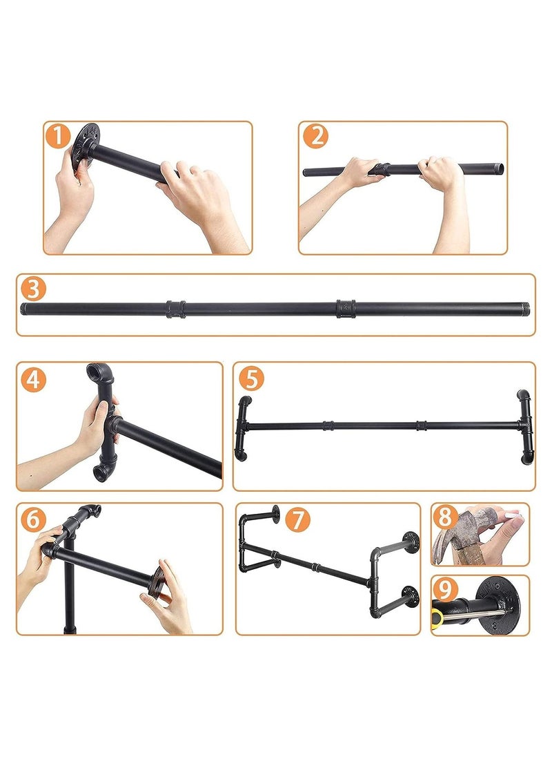 Arabest - Heavy Duty Pipe Wall Clothes Rack, 130cm - Image 1