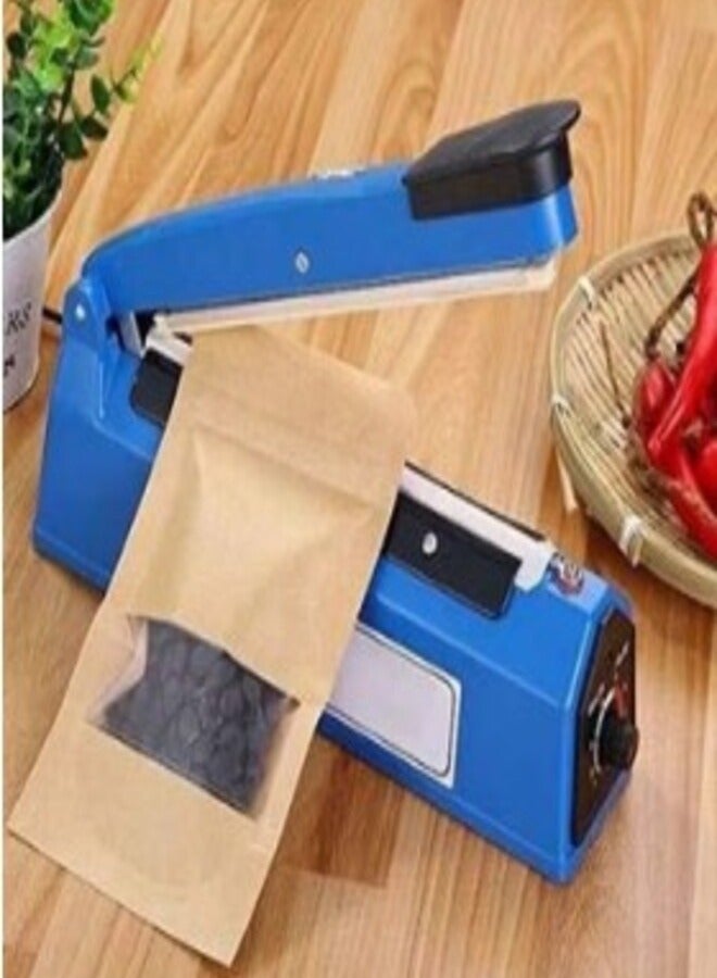 Manual Electric Heat Sealing Wrapping Machine for Plastic Bags, Packing Bags, Polyester Kitchen Bags (8 inch/20cm), 300W, Blue