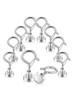 Excefore Magnetic Hooks with Snap, 25lbs Heavy Duty Magnets with Hook for Refrigerator, Strong Cruise Hook for Hanging, Magnetic Hanger for Cabin, Grill, Wreath, Kitchen, Office, Pack of 10  - Image 1