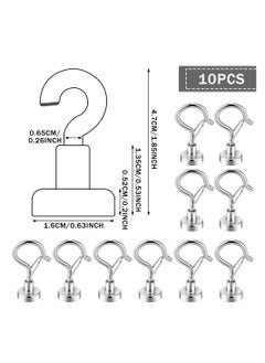 Excefore Magnetic Hooks with Snap, 25lbs Heavy Duty Magnets with Hook for Refrigerator, Strong Cruise Hook for Hanging, Magnetic Hanger for Cabin, Grill, Wreath, Kitchen, Office, Pack of 10  - Image 2