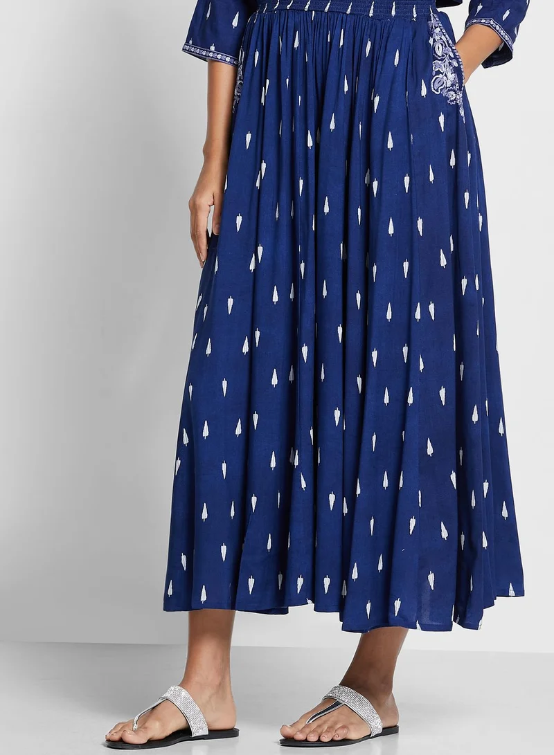W Printed Top & Palazzo Set