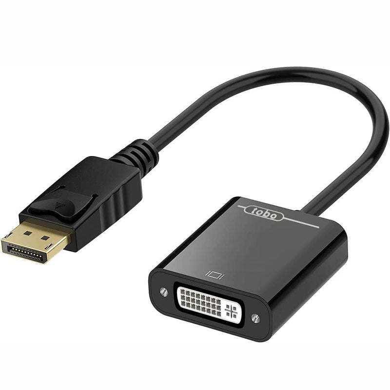 Tobo DisplayPort (DP) to DVI Adapter, Gold-Plated Display Port to DVI-D Adapter (Male to Female) Compatible with Computer, Desktop, Laptop, PC, Monitor, Projector, HDTV TD-261TC - Image 1