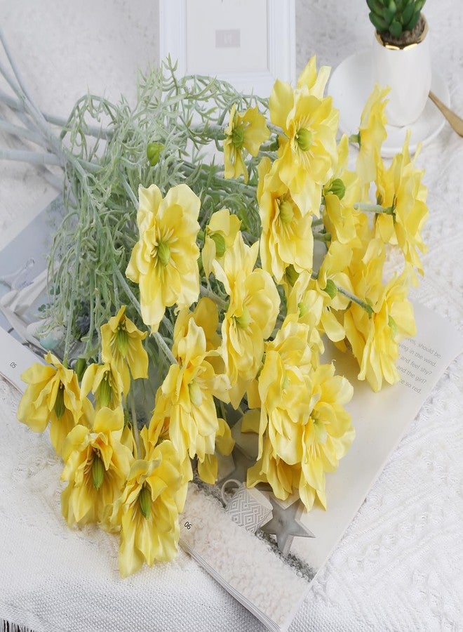 IPOPU 6PCS Cosmos Flowers Artificial Silk Cosmos Flowers 24”Yellow Cosmos Artificial Flowers Clematis Silk Cosmos Wild Flowers Long Stem for Wedding Party Kitchens Home Decoration(Yellow) - Image 3