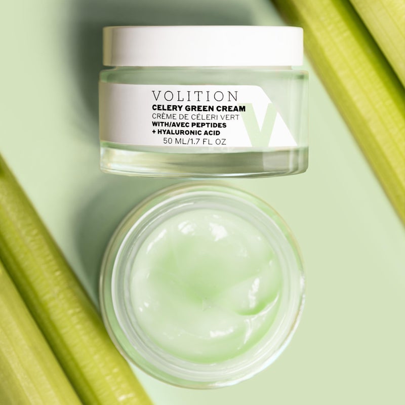 Volition Beauty Celery Green Cream with Peptides + Hyaluronic Acid | Oil-Free Facial Moisturizer for Normal to Combination Skin | Minimizes Pores, Improves Firmness & Reduces Wrinkles (1.7 fl oz) - Image 5