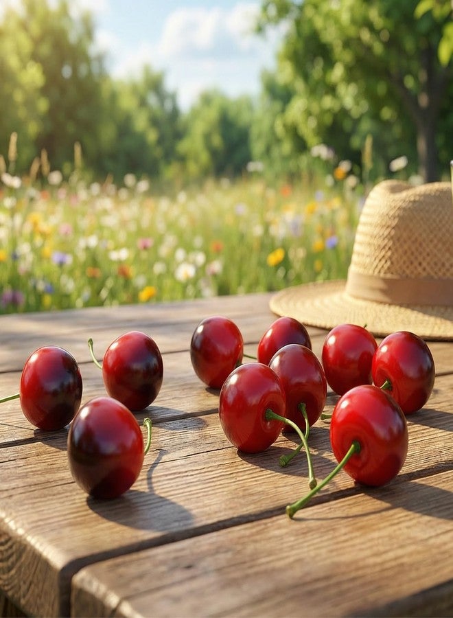 Foyods 30PCS Red Artificial Cherries 25mm, Realistic FakeCherry Model Lifelike Fruit Cherry for Photography Props, Cherry Simulation Model for Wedding Party Table Centerpiece, Faux Fruits - Image 5