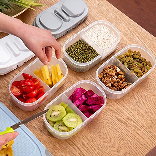 MosQuick® Set of 2 Reusable Plastic Food Storage Containers with Lids,Refrigerator Crisper Box Fresh Snacks Fruit Storage Box, Transparent - Image 2