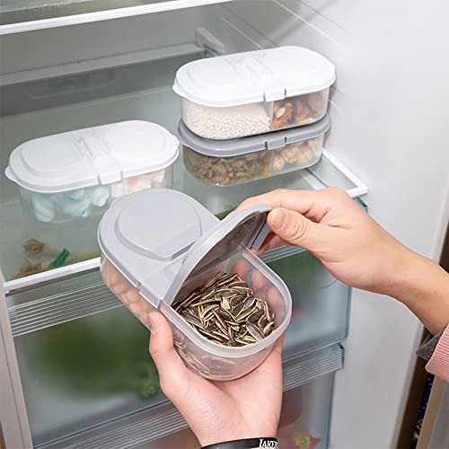 MosQuick® Set of 2 Reusable Plastic Food Storage Containers with Lids,Refrigerator Crisper Box Fresh Snacks Fruit Storage Box, Transparent - Image 1