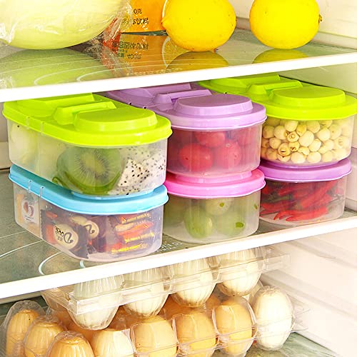 MosQuick® Set of 2 Reusable Plastic Food Storage Containers with Lids,Refrigerator Crisper Box Fresh Snacks Fruit Storage Box, Transparent - Image 3