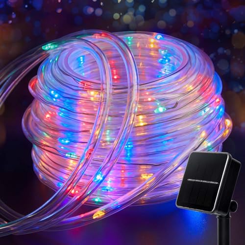Brightown Solar Rope Lights, 39FT 100LED IP65 Waterproof Outdoor Solar String Lights with 8 Lighting Modes for Party, Garden, Yard, Home, Holiday, Tree Decoration, Multicolor - Image 1