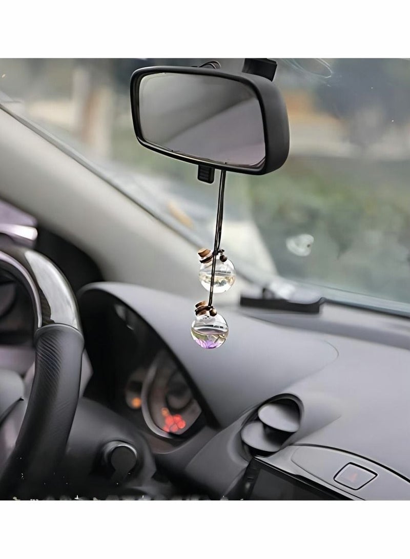 KASTWAVE Car Air Freshener Perfume Bottle Empty Refillable Car Perfume Bottle Car Hanging Diffuser Bottle Pendant Essential Diffuser Oil Fragrance Aromatherapy Empty Bottle Decor 4 Pcs - Image 2