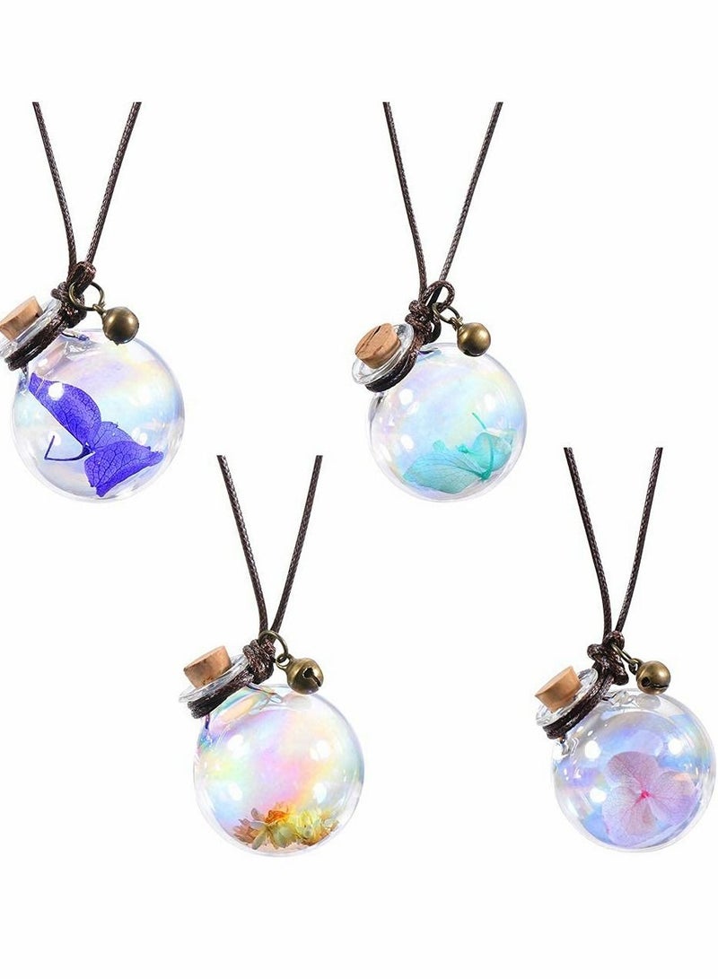 KASTWAVE Car Air Freshener Perfume Bottle Empty Refillable Car Perfume Bottle Car Hanging Diffuser Bottle Pendant Essential Diffuser Oil Fragrance Aromatherapy Empty Bottle Decor 4 Pcs - Image 1