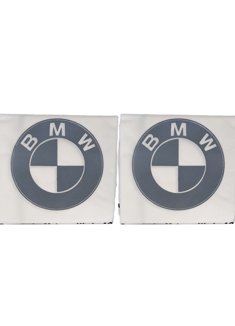BMW Universal Car Seat Dust Protection Cover 2PCS Non Woven Disposable Seat Cover Dirt Resistant Waterproof Seat Protector Interior Protection Cover for Sedan SUV Hatchback Pickup Truck Workshop Garage BMW Style White Model SCP-228 - Image 3