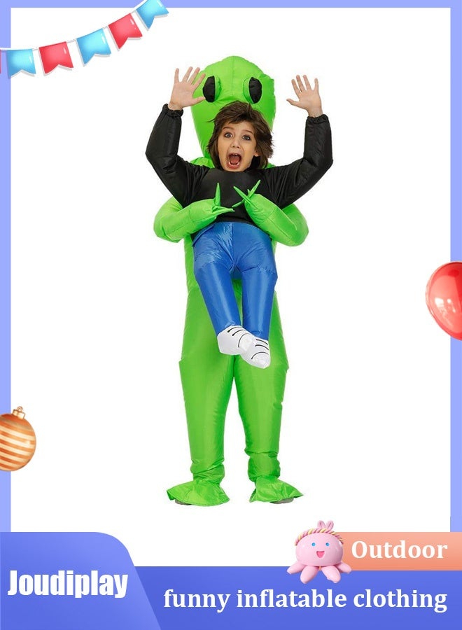 Joudiplay Comical Children's Inflatable Full-Body Costume Whimsical Attire - Child Alien 110 to 145cm | Outdoor Theme Parties, Festival Celebrations, Role-Playing Games & Football Fan Event Outfits - Image 1