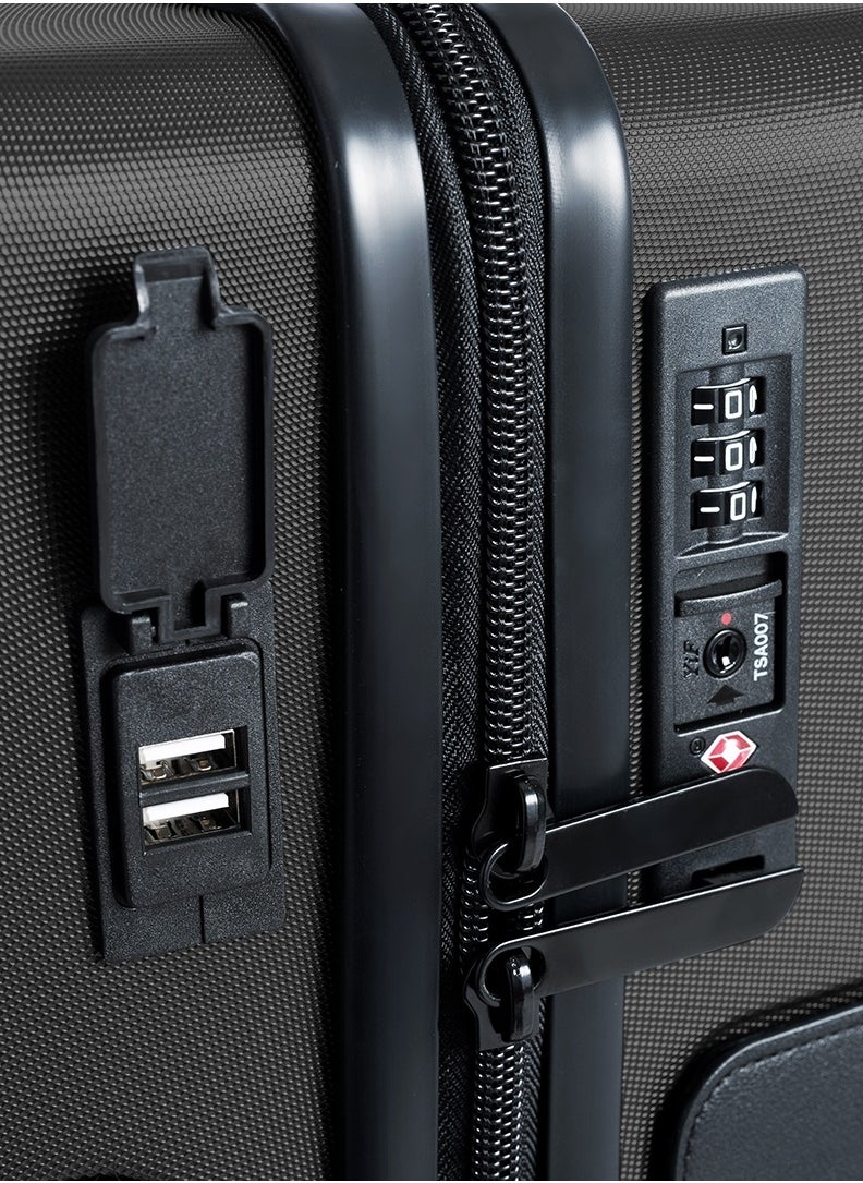 TACH - Connectable 3 Pcs Luggage Set | 22, 24 & 28" Spinner Luggage with TSA Locks | Patented Built-In Connecting System Easily Links 6 Bags | Black - Image 1