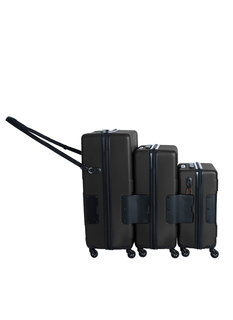 TACH - Connectable 3 Pcs Luggage Set | 22, 24 & 28" Spinner Luggage with TSA Locks | Patented Built-In Connecting System Easily Links 6 Bags | Black - Image 1