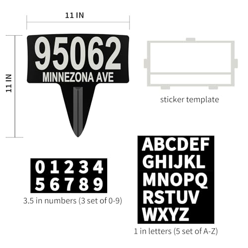 IVWVI Metal House Address Yard Mailbox Sign with Numbers and Letters for outsideNo Soliciting Trespassing Poop And Pee Welcome Sign Waterproof Rustproof Lawn Arch Address Plaque with Stake - Image 3
