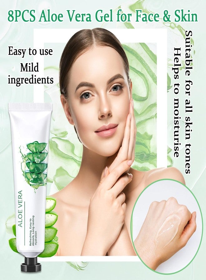 WENJLYJ 8PCS Aloe Vera Gel for Face & Skin,Organic Aloe Vera Gel,Hydrating After Sun Cream for Travel Size,Moisturizing Lotion for Skincare,After Sun Lotion for All Skin Type(C) - Image 2