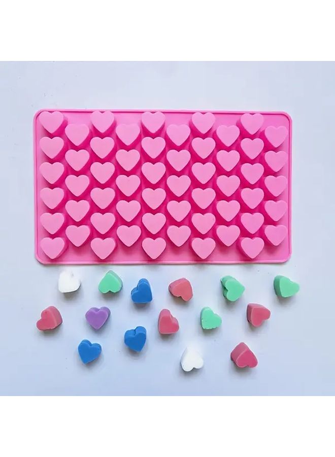 Pink Heart Shaped Silicone Chocolate Mold For Baking Cookies Cakes Valentine - Image 2