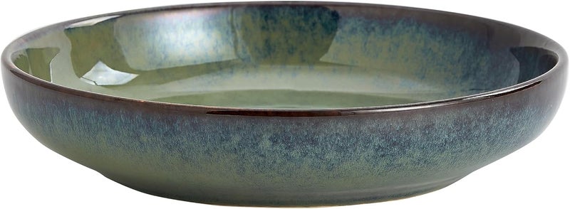 Swuut Transmutation Glaze Serving Pasta Bowl10 inch Ceramic Wide Salad Bowls50 Ounce Large Big Fruit Bowl for Kitchen Microwave Oven Dishwasher Safe Green - Image 1