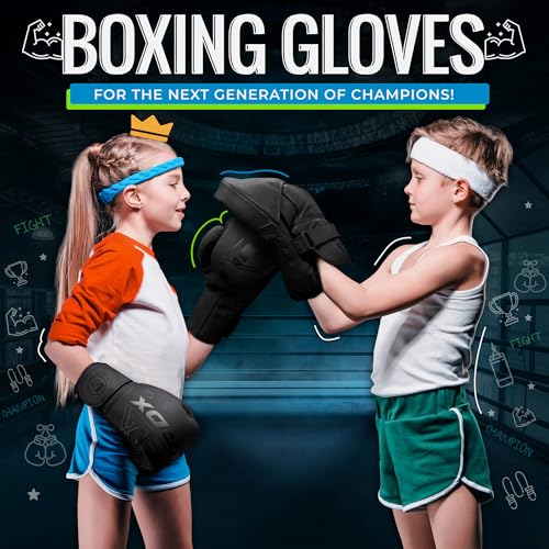 RDX Kids Boxing Gloves Sparring and Muay Thai Maya Hide Leather, Kara Patent Pending Junior Training Mitt for Kickboxing, Punching Bag, Focus Pads, MMA, Thai Pad, Double End Ball Punching Gloves - Image 3