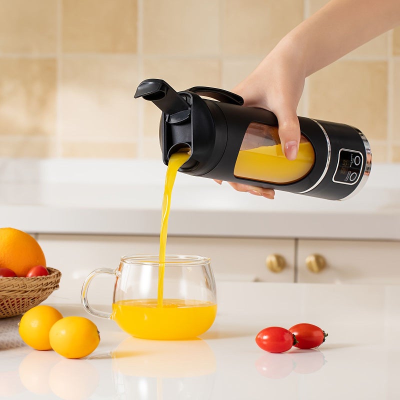 White 2026 Upgraded Rechargeable Portable Blender Handheld Juicer With Digital Display - Image 2