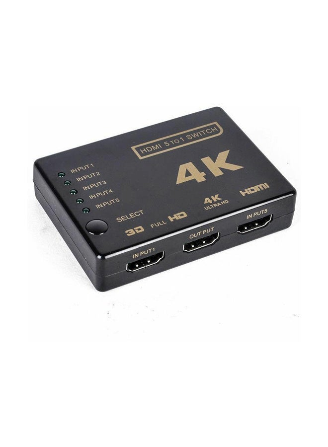 ELTRAZONE 5-Port 4K HDMI Switch Selector Splitter Hub Set with IR Remote – Supports 4K UHD, 3D, HDR – Multi-Device HDMI Switcher for TV, Gaming, and Home Theater – Available in Black, White, and Silver - Image 2