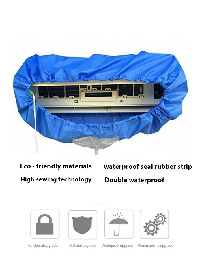 Biella Air Conditioner Waterproof Cleaning Cover With Swing Belt For 2-3Hp A/C, Diy Dust Washing Clean Protector Wall Mounted Air Conditioning Service Bag - Image 3