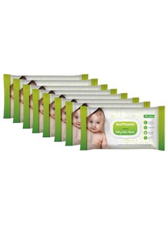 Bodyguard Aloe Vera Based Natural Baby Wet Wipes With Lid For Babies Combo Packcombo Of 8 X 72 Pieces  - Image 1