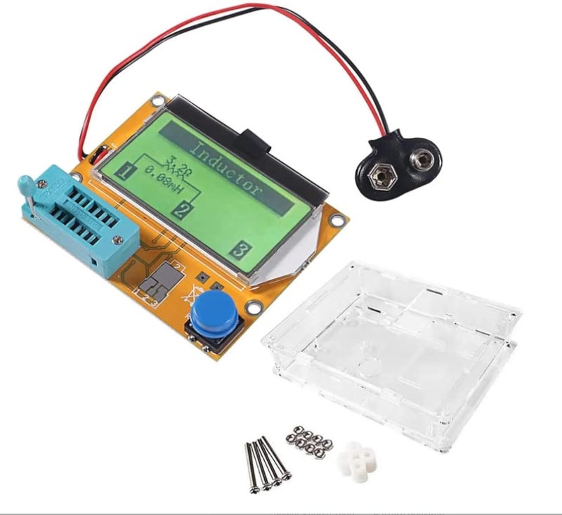 ALMOCN LCR-T4 Mega328 Transistor r Resistance Capacitance Diode Triode Capacitor ESR SCR Meter MOS PNP NPN LCR with Case - Image 1