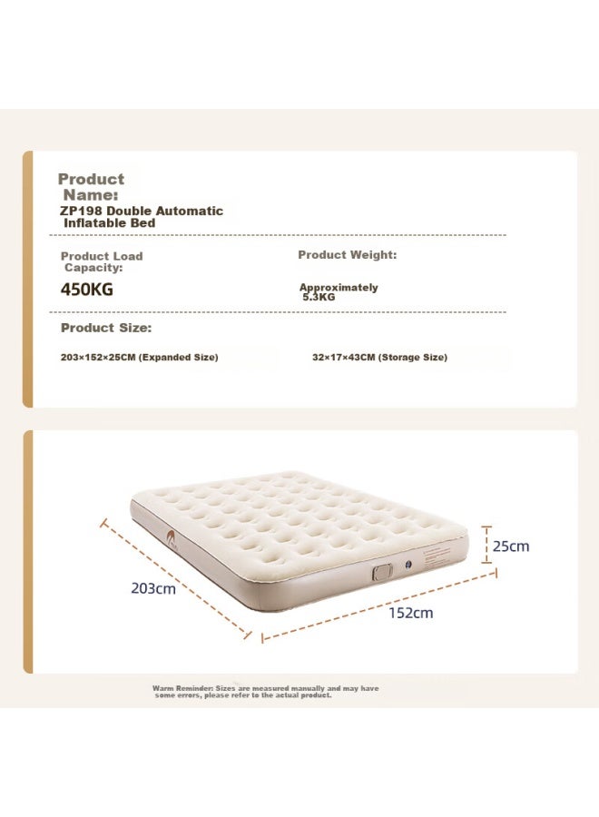 Taili Automatic Inflatable Camping Tent Air Mattress Folding Sleeping Pad Khaki Built-in Pump Double Thick - Image 5
