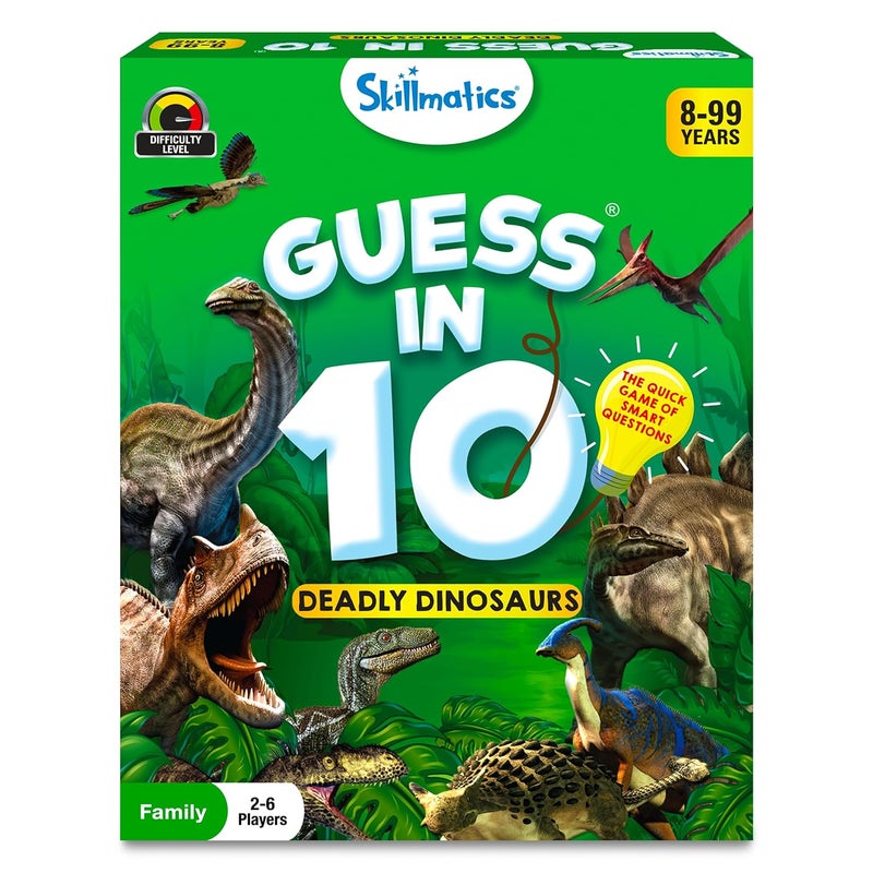 Skillmatics Guess in 10 Dinosaurs, Perfect for Boys, Girls, Kids, and Families Who Love Card Games, Toys, Travel Games, Gifts for Ages 8, 9, 10 & Up - Image 1