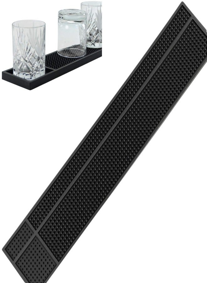 THW® PVC Rubber Bar Service Mat Spill Mat for Countertop Bar Rail | Non-Slip Design | Pack of 2 (60 cm x 8 cm) | Durable & Easy to Clean - Image 1