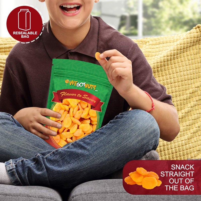 We Got Nuts مشمش تركي مجفف - 5 أرطال (80 أونصة) كيس قابل لإعادة الإغلاق - طبيعي، طازج من المزرعة، كامل، بدون سكر مضاف، بدون نوى - معتمد كوشير، وجبات خفيفة صحية، حشوة فطائر الفاكهة، خبز - ناعم ومطاطي - من وي غوت ناتس - Image 4