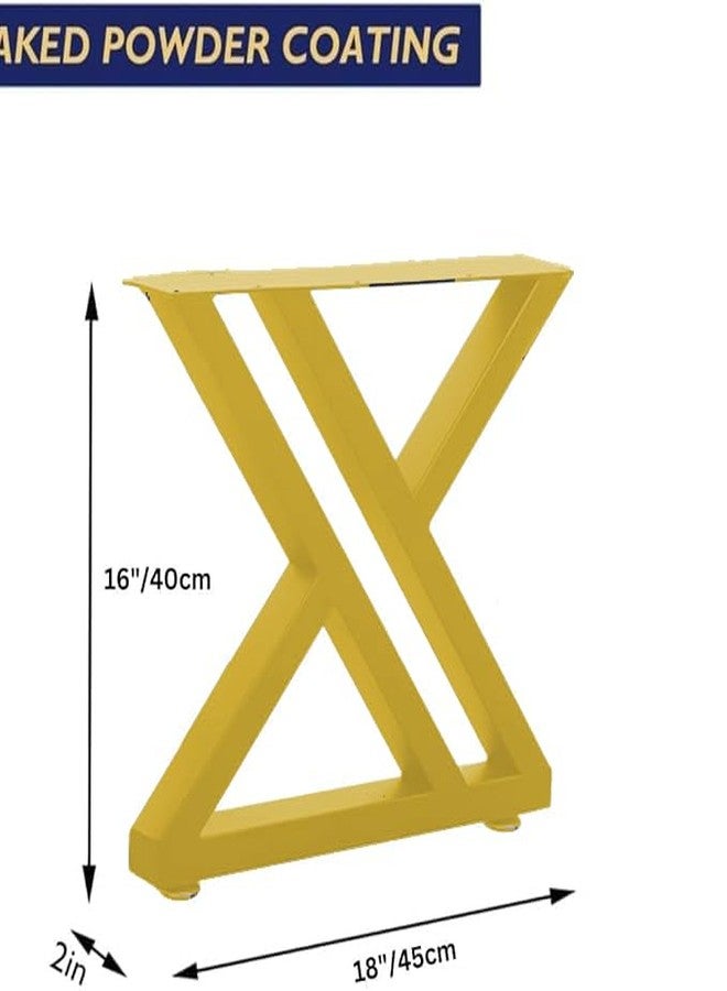 Ventuos Metal Table Legs 45 (Height) x 48 (Wide) CM, Industrial & Modern Style Heavy Duty Metal Desk Legs for DIY Furniture and Table Leg, Set of 2(Small Z Shape Gold) - Image 2