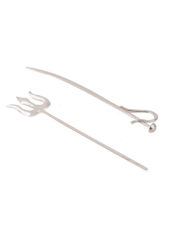 Osasbazaar Silver Trishul and Talwar Set for Puja, Pure BIS Hallmarked (Silver, Set of 2) - Image 4