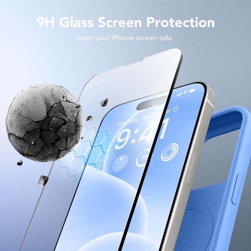 GONEZ Magnetic for iPhone 15 Pro Case, [Compatible with MagSafe] Anti-Scratch Microfiber Lining & Screen Protector, Shockproof Slim Phone Silicone Cover 6.1 inch, Royal Blue - Image 5