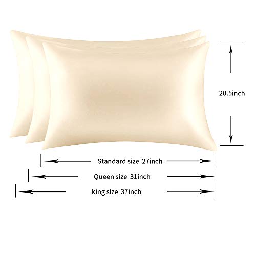 Jocoku 100% Mulberry Silk Pillowcases Set of 2 for Hair and Skin and Super Soft and Breathable King Size Nature Silk Pillowcases (King, Buff Beige) - Image 4