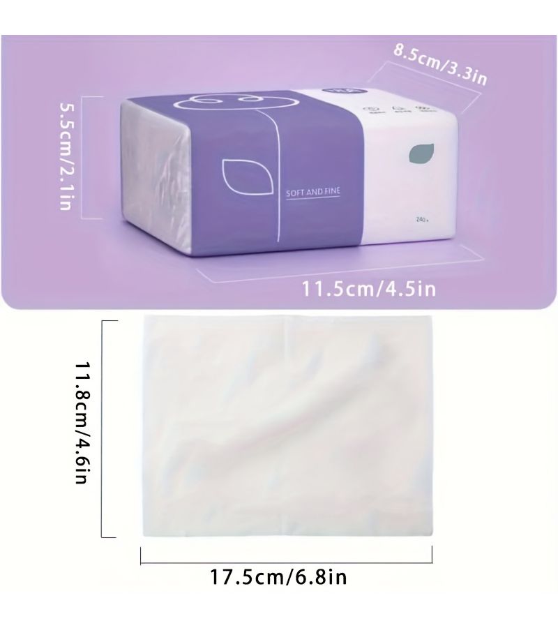 1 Pack Ultra Soft 4 Ply Tissues 60 Draws Dye Free Absorbent Facial Tissues For Home Office Outdoor Travel Random Color - Image 3