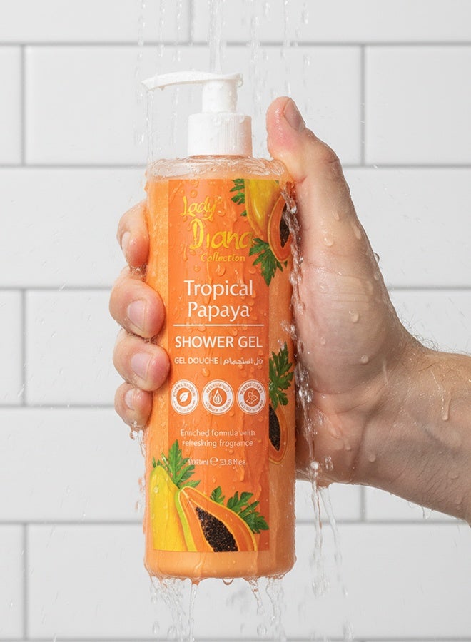 ليدي ديانا جل استحمام ليدي ديانا بالبابايا 1000 مل | غسول جسم منعش برائحة البابايا الاستوائية لبشرة ناعمة، مغذاة ومشرقة - Image 2