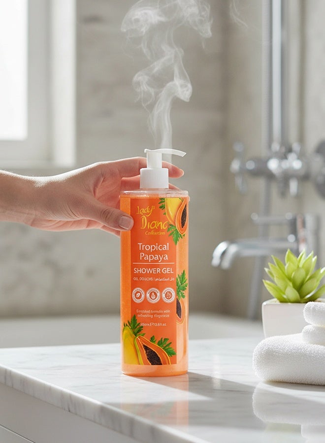 ليدي ديانا جل استحمام ليدي ديانا بالبابايا 1000 مل | غسول جسم منعش برائحة البابايا الاستوائية لبشرة ناعمة، مغذاة ومشرقة - Image 4