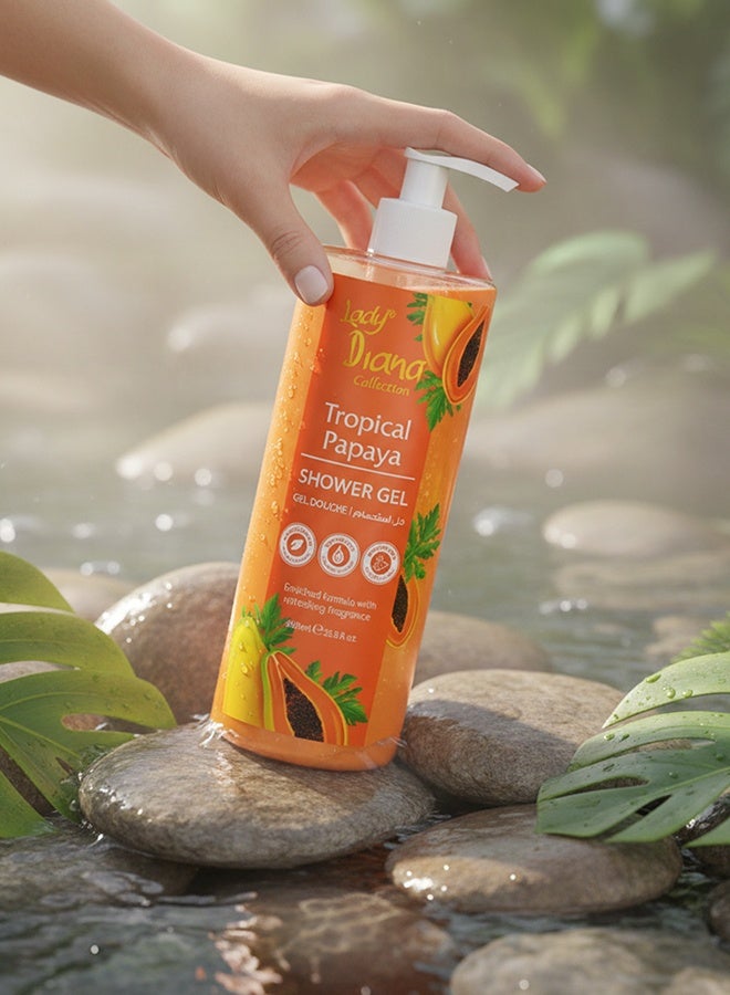 ليدي ديانا جل استحمام ليدي ديانا بالبابايا 1000 مل | غسول جسم منعش برائحة البابايا الاستوائية لبشرة ناعمة، مغذاة ومشرقة - Image 5