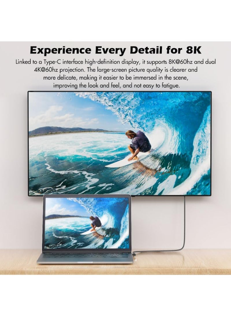 Captaintech USB4 Cable (40Gbps, 240W) – Thunderbolt 3/4 u0026 USB-C Compatible, 8K Display Support, 90° Right Angle Design - Image 4