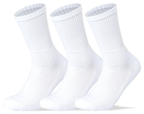 Men Set of 3 Half Terry Sport Socks Plain White